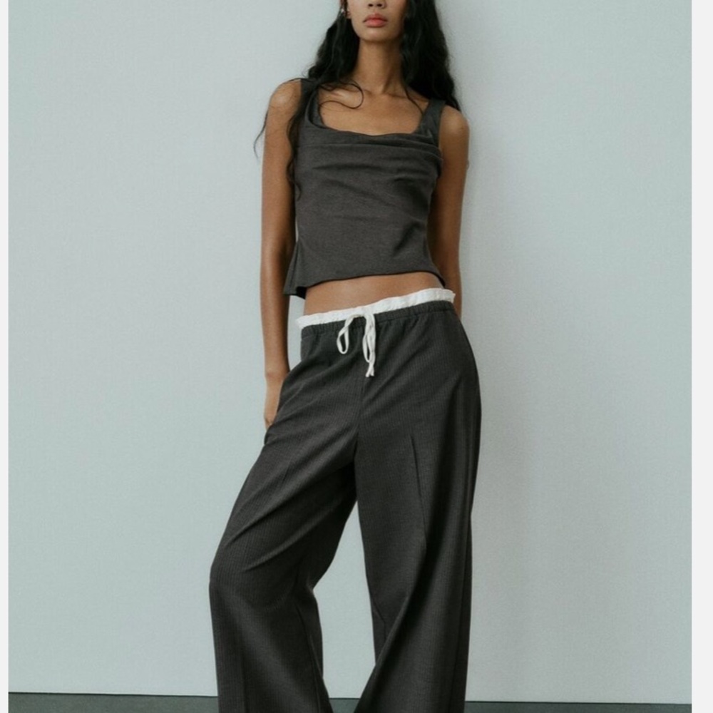 Zara Dark Grey Draped Corset